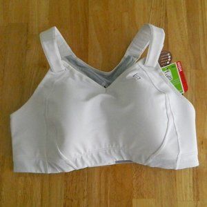 NWT sports bra 40D Moving Comfort white aerosilver